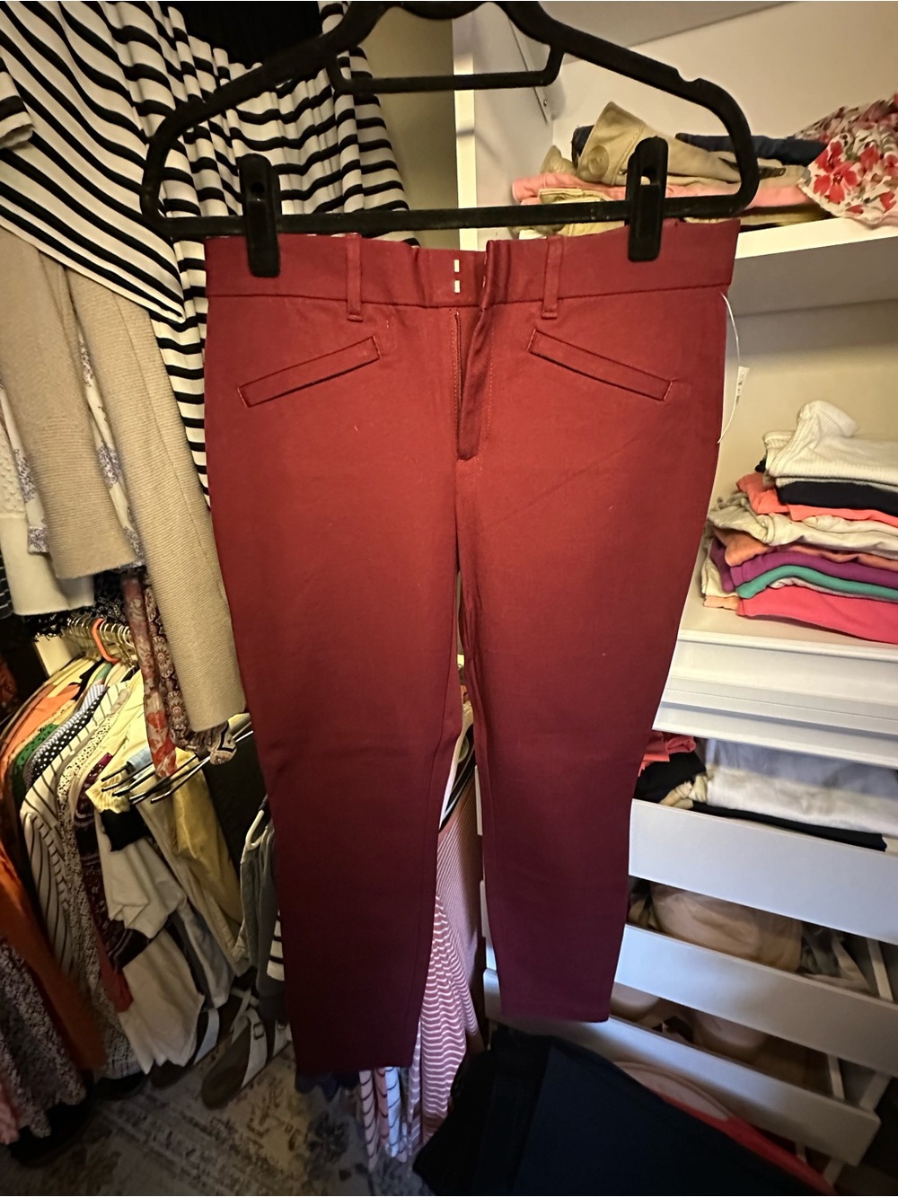 GAP Deep Burgundy Skinny Ankle Pants with stretch